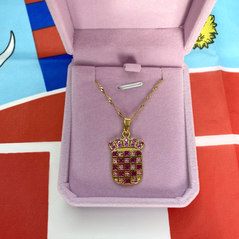 Grb Pendant Necklace with Pink Diamonds - CROATIAN GIFT