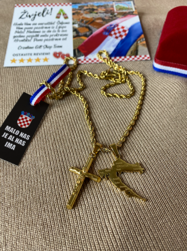 Croatian Map and Cross Necklace photo review