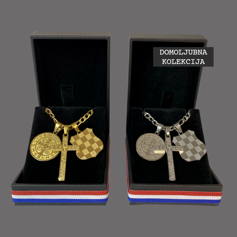 Grb Herceg Bosne s Križem Oče Naš i Medaljom sv. Benedikta Lančić – Figaro Vez