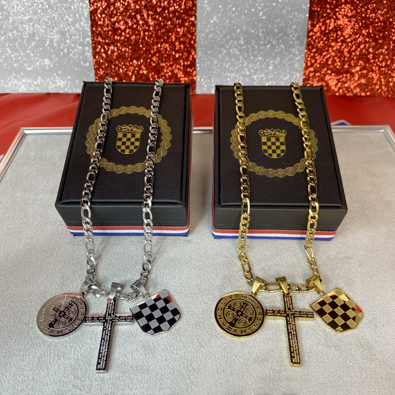 Povijesni Grb s Križem Oče Naš i Medaljom sv. Benedikta Lančić – Figaro Vez - Image 2