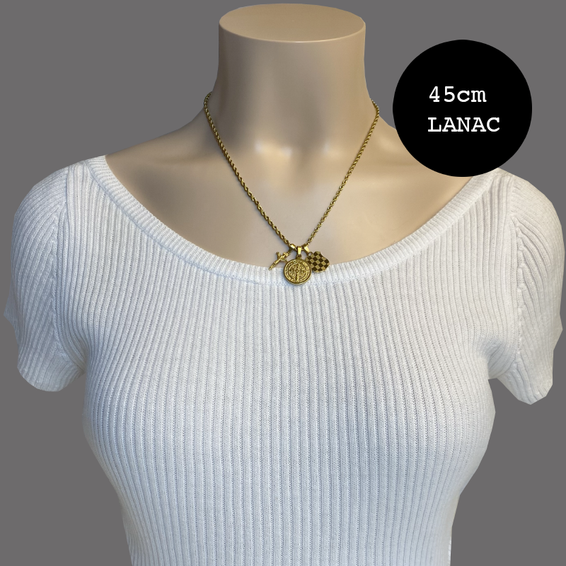 Mali Grb Herceg Bosne s Križem Isusa i Medaljom Sv.Benedikta Lančić - Pleteni Vez - Image 8