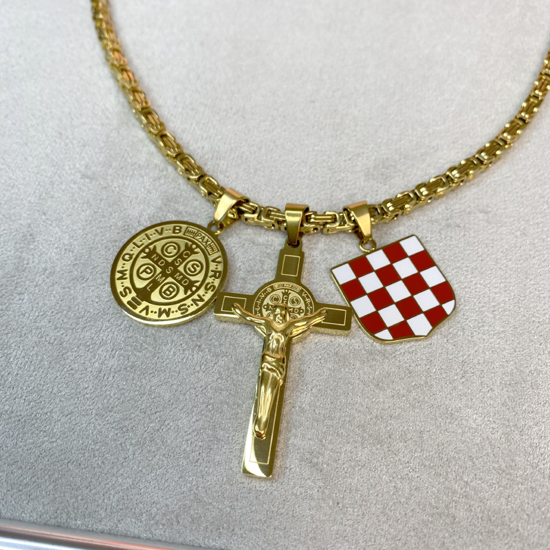 Hrvatski Povijesni Grb u Boji s Medaljom i Križem sv. Benedikta – Kraljevski Vez - Image 6