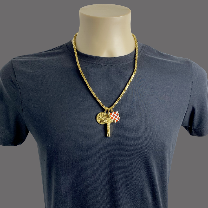 Hrvatski Povijesni Grb u Boji s Medaljom i Križem sv. Benedikta – Kraljevski Vez - Image 8