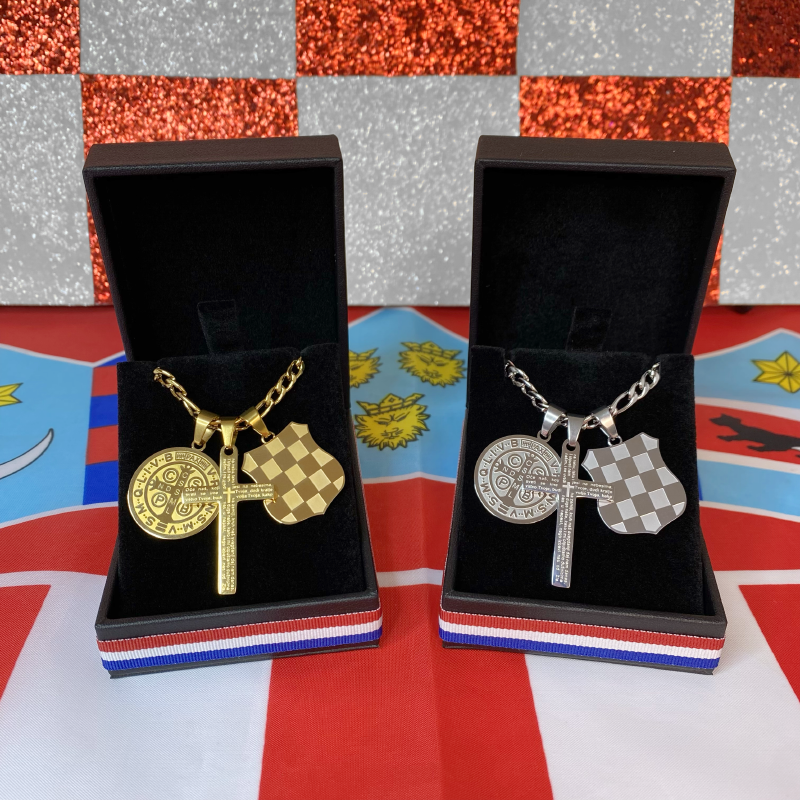 Grb Herceg Bosne s Križem Oče Naš i Medaljom sv. Benedikta Lančić – Figaro Vez - Image 3