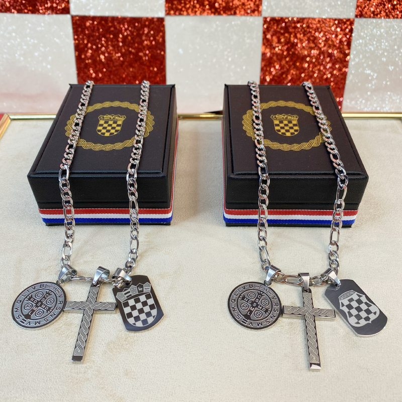 Pločica Grb s Pleter Križem i Medaljom sv. Benedikta Lančić – Figaro Vez - Image 2