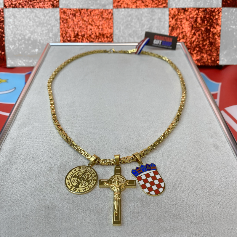 Hrvatski Grb u Boji s Medaljom i Križem sv. Benedikta – Kraljevski Vez - Image 7