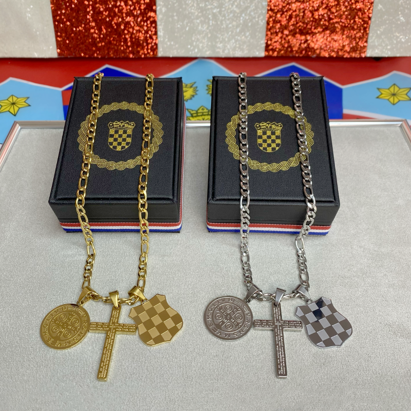 Grb Herceg Bosne s Križem Oče Naš i Medaljom sv. Benedikta Lančić – Figaro Vez - Image 2