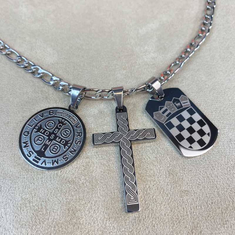 Pločica Grb s Pleter Križem i Medaljom sv. Benedikta Lančić – Figaro Vez - Image 4