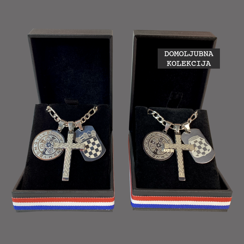 Pločica Grb s Pleter Križem i Medaljom sv. Benedikta Lančić – Figaro Vez